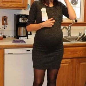 Maternity Dress. Charcoal gray from Pinkblush